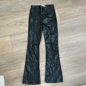 Princess Polly black leather flare pants, size US 2